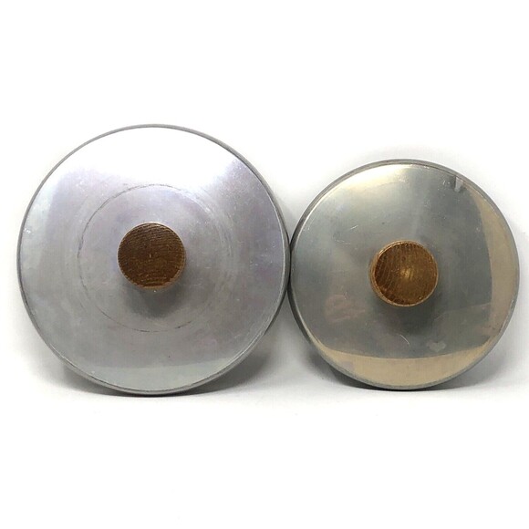 Mirro 2 Qt & 1 Qt Sauce Pan Vintage USA Non-Stick Aluminum Wooden Handle w/ Lids - Picture 12 of 16